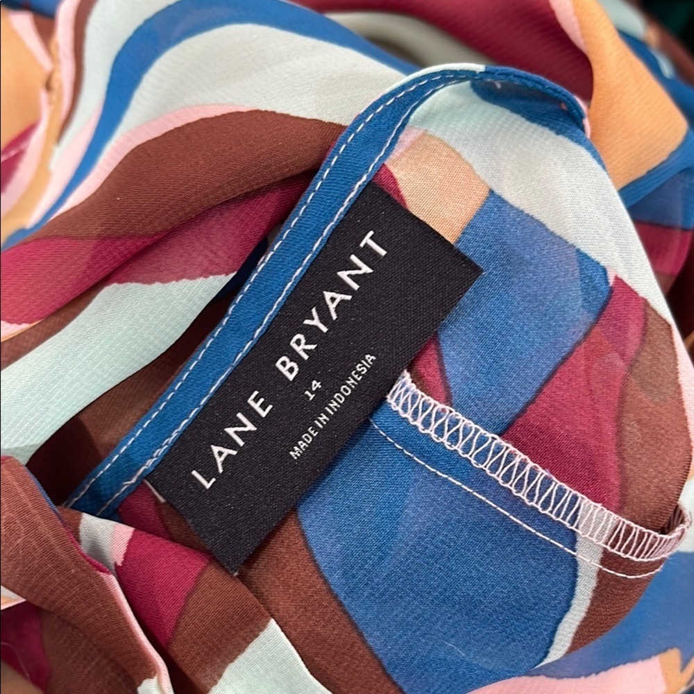Lane Bryant Multicolor Midi Dress with Elegant Design - Picture 8 of 8